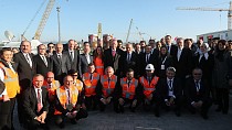 Çanakkale 1915 Köprüsü'nün çelik şaftları kesonlara törenle yerleştirildi