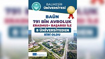 BAÜN, 791 BİN AVROLUK ERASMUS BAŞARISI İLE 8 ÜNİVERSİTEDEN BİRİ OLDU