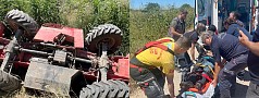 GÖMEÇ’TE TRAKTÖR DEVRİLDİ!