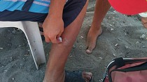 Denizde bacağı yaralanan vatandaşa itfaiye pansumanı  - haberi